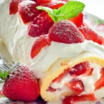 Easy Strawberry Cake Roll Ready to Serve