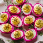 Festive Beet-Pickled Deviled Eggs Platter