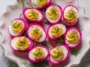 Festive Beet-Pickled Deviled Eggs Platter