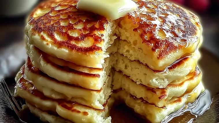 Flourless Cottage Cheese Pancakes Ready to Serve