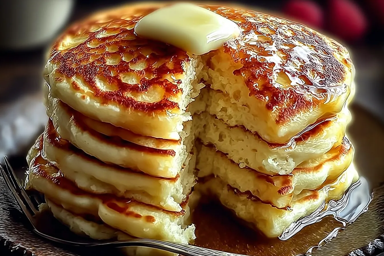 Flourless Cottage Cheese Pancakes Ready to Serve