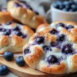 Fluffy Cottage Cheese Blueberry Cloud Bread with Fresh Berries