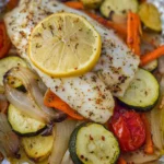 Foil Baked Fish with Veggies Ready to Serve