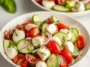 Fresh Cucumber Caprese Salad in a Beautiful Bowl