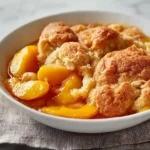 Delicious Fresh Southern Peach Cobbler Served Warm