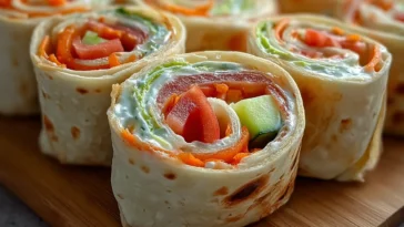 Delicious Fresh Vegetable Tortilla Roll Ups