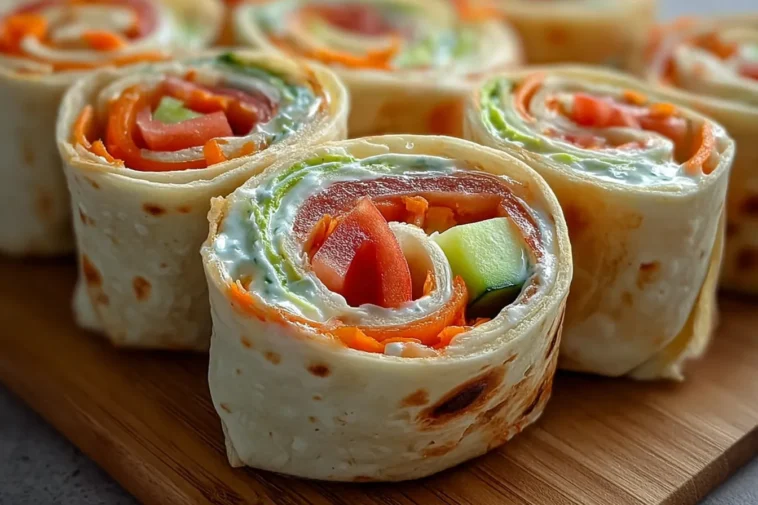 Delicious Fresh Vegetable Tortilla Roll Ups