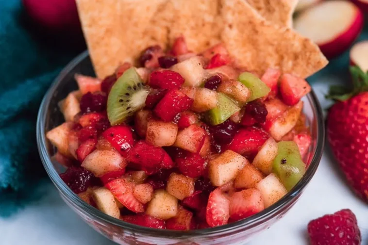 Fruit Salsa with Cinnamon Sugar Tortilla Chips Delight