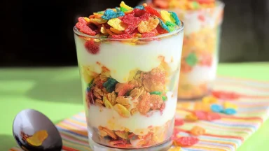 Fruity Pebbles Parfait - A Colorful Breakfast Delight