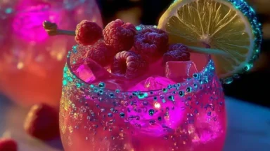 Glowing Pink Mocktail - A Refreshing Beverage