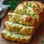 Green Onion Zucchini Cheddar Quick Bread Freshly Baked