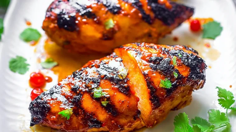 Grilled Chili Peach Chicken on the Grill