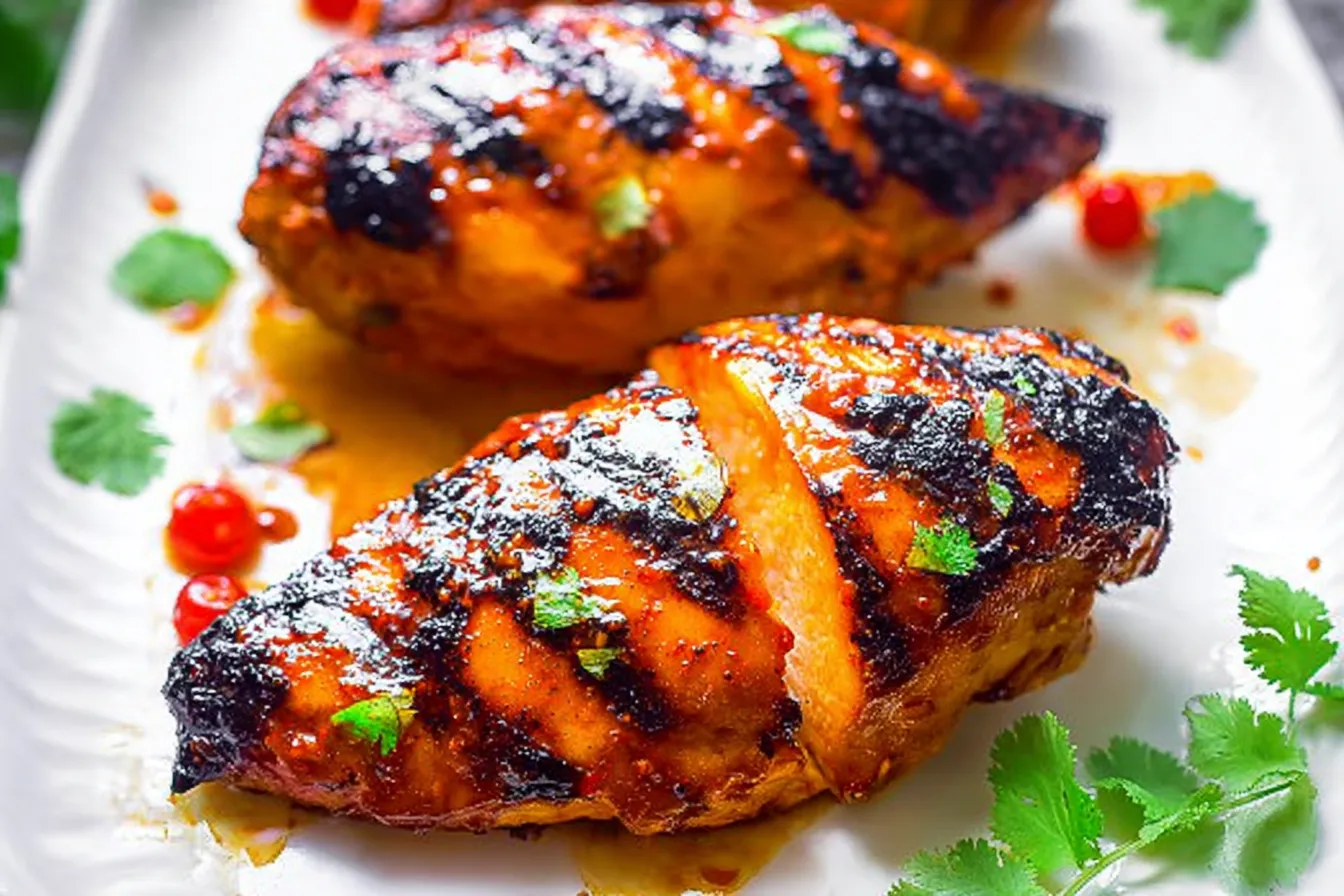 Grilled Chili Peach Chicken: A Sweet and Spicy Delight 3 Grilled Chili Peach Chicken on the Grill