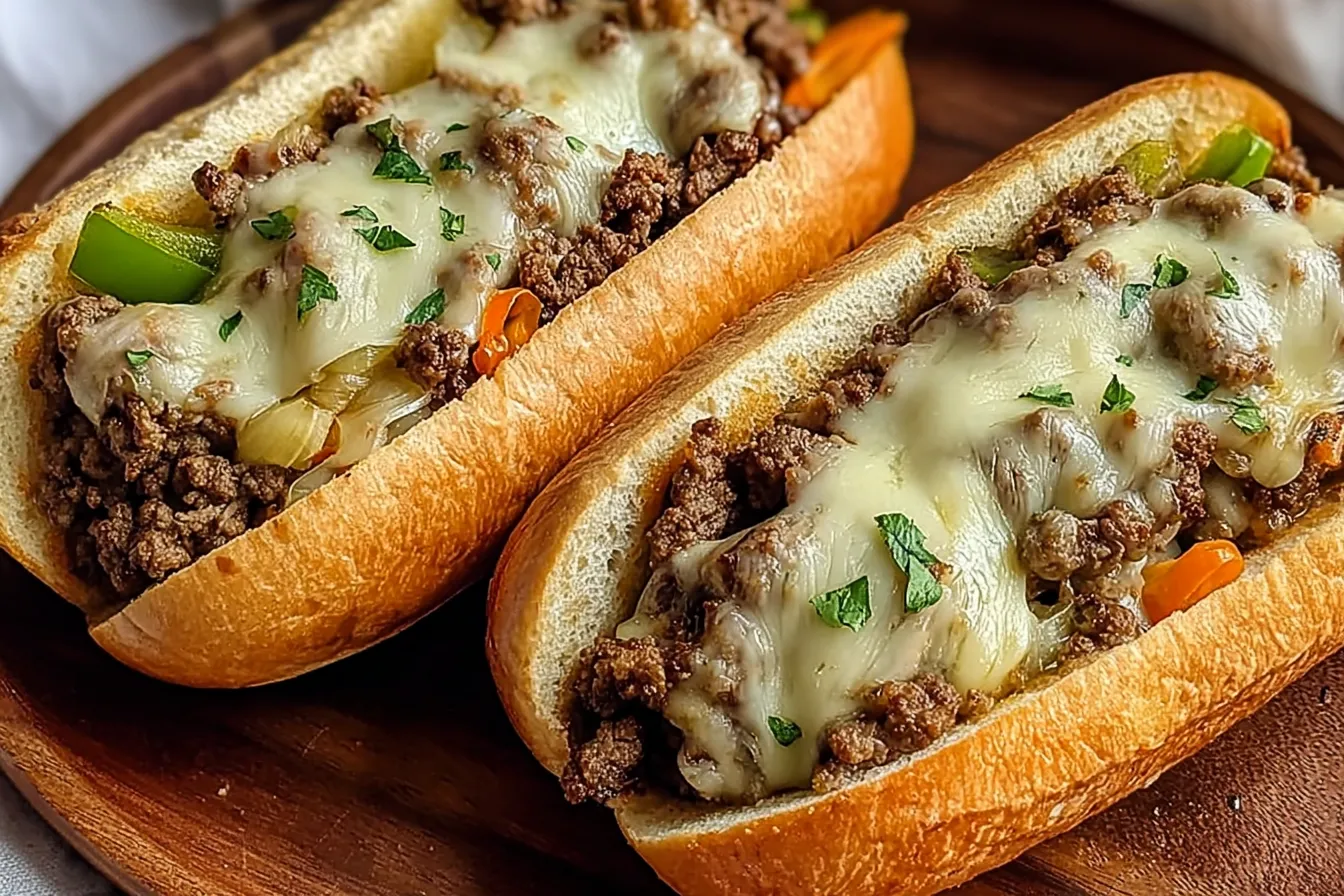 Mouthwatering Ground Beef Philly Cheesesteak