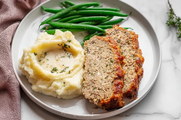 Delicious Ground Turkey Meatloaf on a Plate