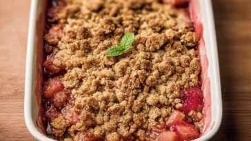 Hairy Bikers Rhubarb Crumble Freshly Baked