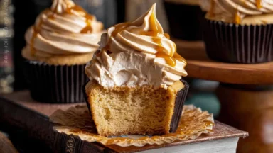 Magical Harry Potter Butterbeer Cupcakes on a Platter
