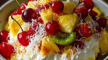 Hawaiian Cheesecake Salad in a Bowl