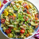 Healthy Creamy Pasta Salad in a Bowl