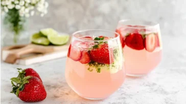 Refreshing Healthy Strawberry Mocktail Spritzer {Non Alcoholic}