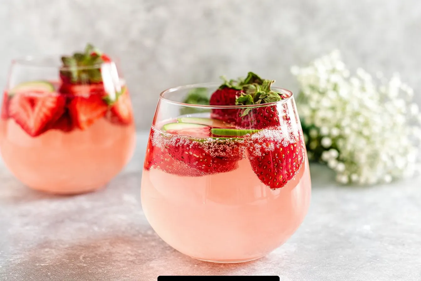 Healthy Strawberry Mocktail Spritzer {Non Alcoholic}