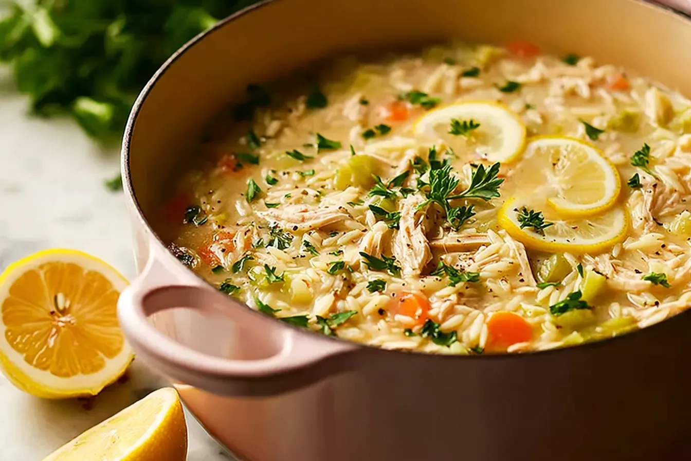 Hearty Lemon Chicken Orzo Soup