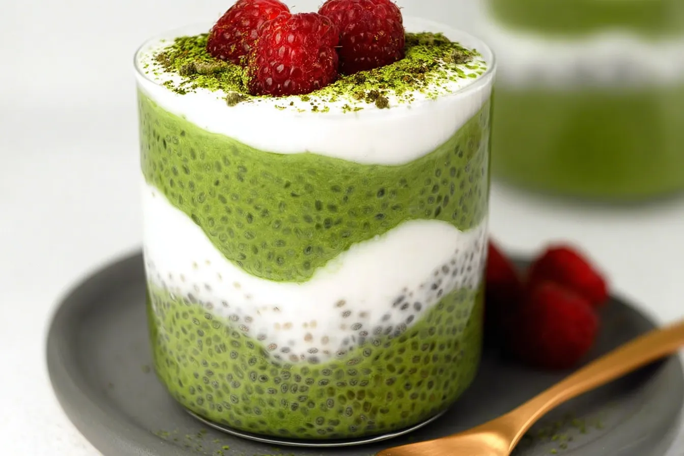 High-Protein Matcha Chia Pudding 