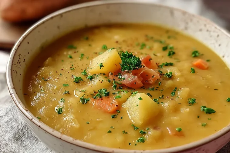 Delicious Homemade German Potato Soup Bowl