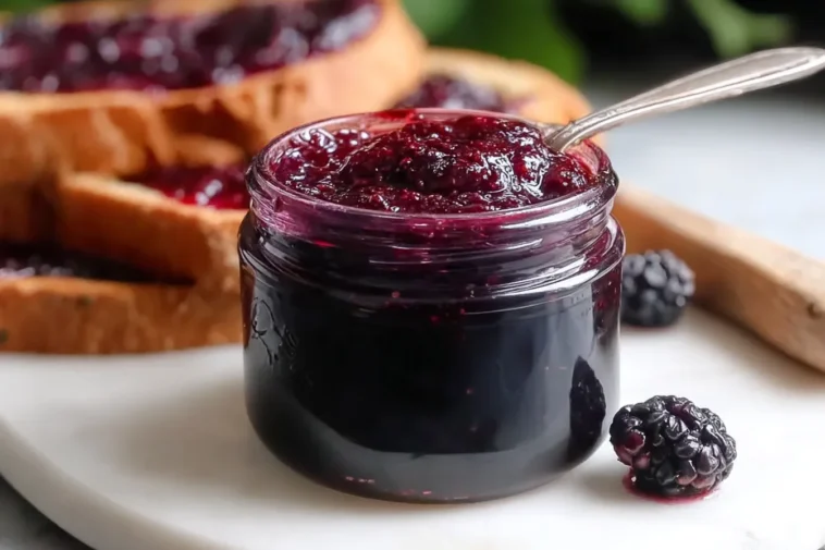 Homemade Mulberry Jam in a Jar
