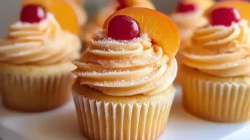 Homemade Peach Bellini Cupcakes - Tempting and Sweet