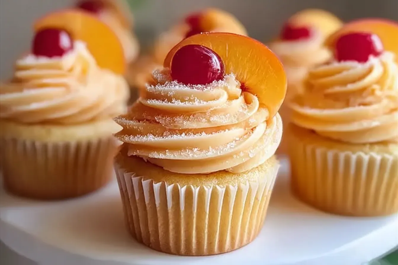 Homemade Peach Bellini Cupcakes - Tempting and Sweet