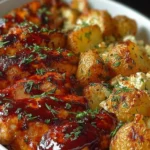 Honey BBQ Chicken Potatoes on a Plate