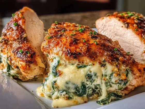 Irresistible Ruth’s Chris Stuffed Chicken Copycat Plated