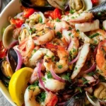 Vibrant Italian Seafood Salad Ready to Serve
