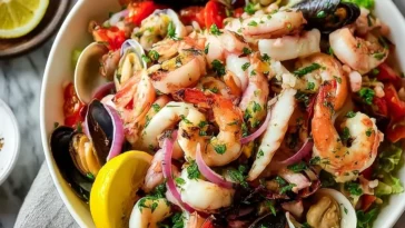 Vibrant Italian Seafood Salad Ready to Serve