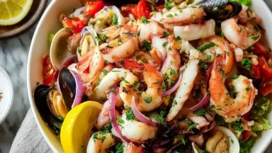 Vibrant Italian Seafood Salad Ready to Serve