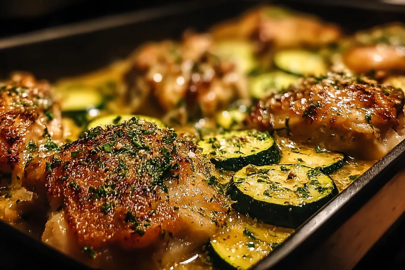 Juicy Chicken Thigh Zucchini Bake: Easy Comfort Dinner Delight
