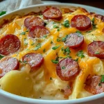 Kielbasa Potato Casserole Ready to Serve