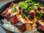 Korean BBQ Steak Rice Bowls with Spicy Cream Sauce