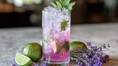 Lavender Mojito Mocktail - Refreshing Herbal Drink
