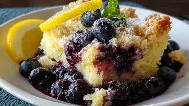 Lemon Blueberry Cheesecake Dump Cake Plated Delight