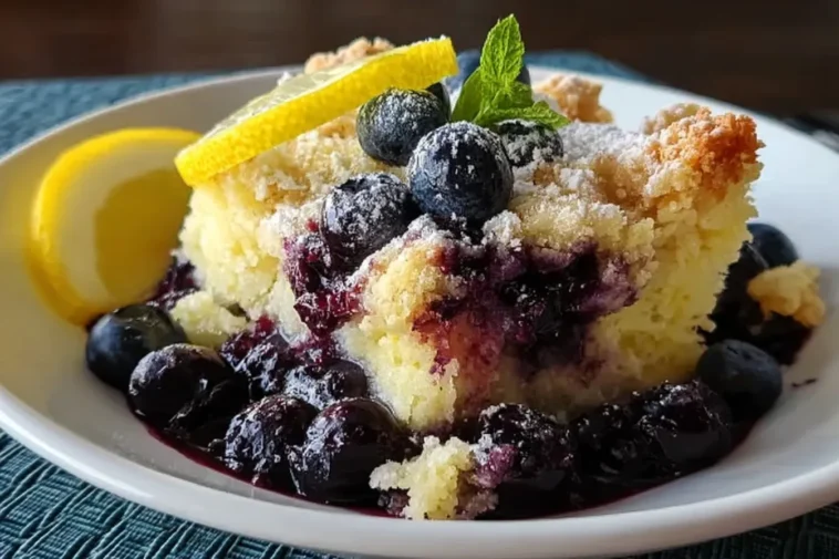 Lemon Blueberry Cheesecake Dump Cake Plated Delight