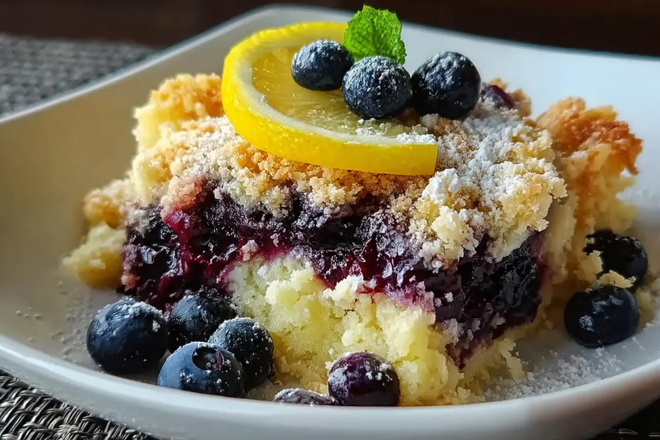 Lemon Blueberry Cheesecake Dump Cake