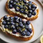 Lemon Blueberry Ricotta Toast with Fresh Berries