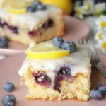 Lemon Blueberry Sheet Cake Fresh Out of the Oven