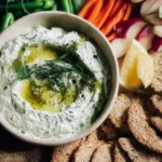 Lemony Labneh and Garlic Scape Dip - Fresh and Zesty