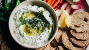 Lemony Labneh and Garlic Scape Dip - Fresh and Zesty