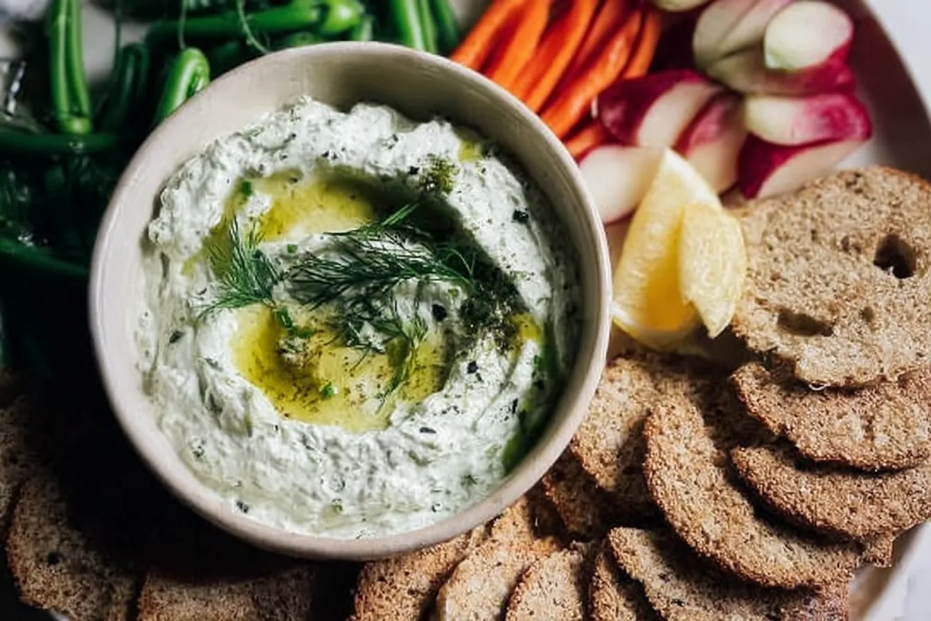 Lemony Labneh and Garlic Scape Dip: A Zesty Delight! 3 Lemony Labneh and Garlic Scape Dip - Fresh and Zesty