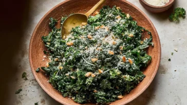 Lemony Parmesan Kale Salad Bowl