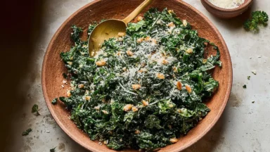 Lemony Parmesan Kale Salad Bowl